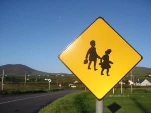 children crossing road